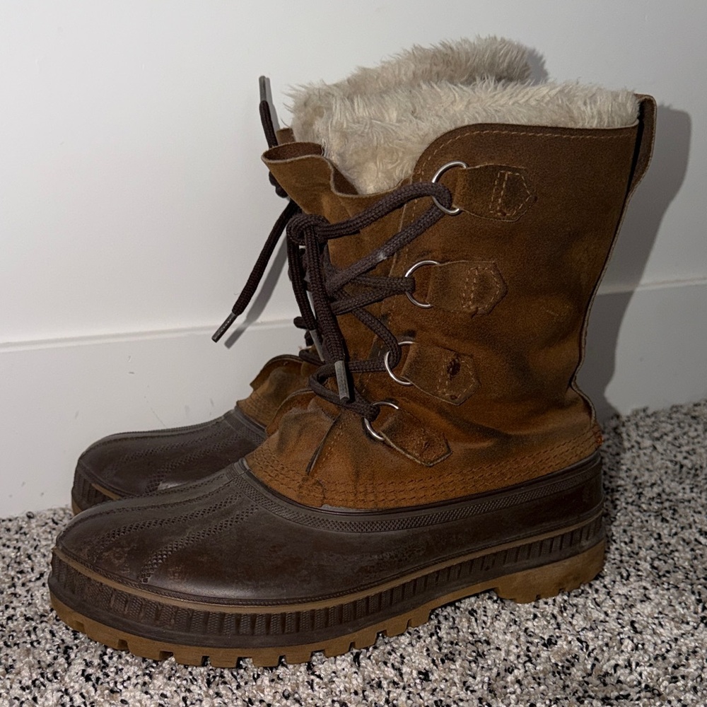 Sorel Rough Rider Suede Snow Boots Waterproof Mens Size 8